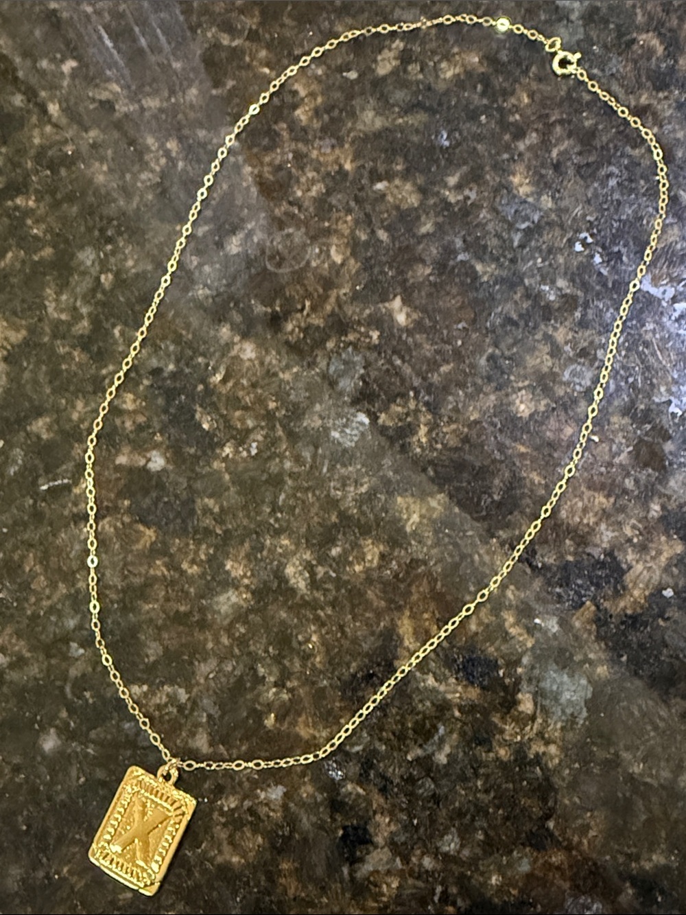 Anthropologie Gold Plated Vintage-Style Monogram Initial "X" Pendant Necklace!🔥🔥 - Picture 5 of 16